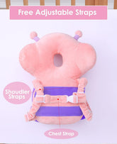 Baby Walker 3-Sided Head Protector Backpack Wear, Toddler Head Protection Safety Pad, Pink Butterfly