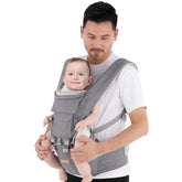 Baby Carrier Newborn to Toddler: 9-In-1 Convertible Carrier Ergonomic Infant Carriers All Seasons, M Positions, Adjustable Strap Perfect for Travel 3-36 Months Grey - Baby Carrier with Hip Seat