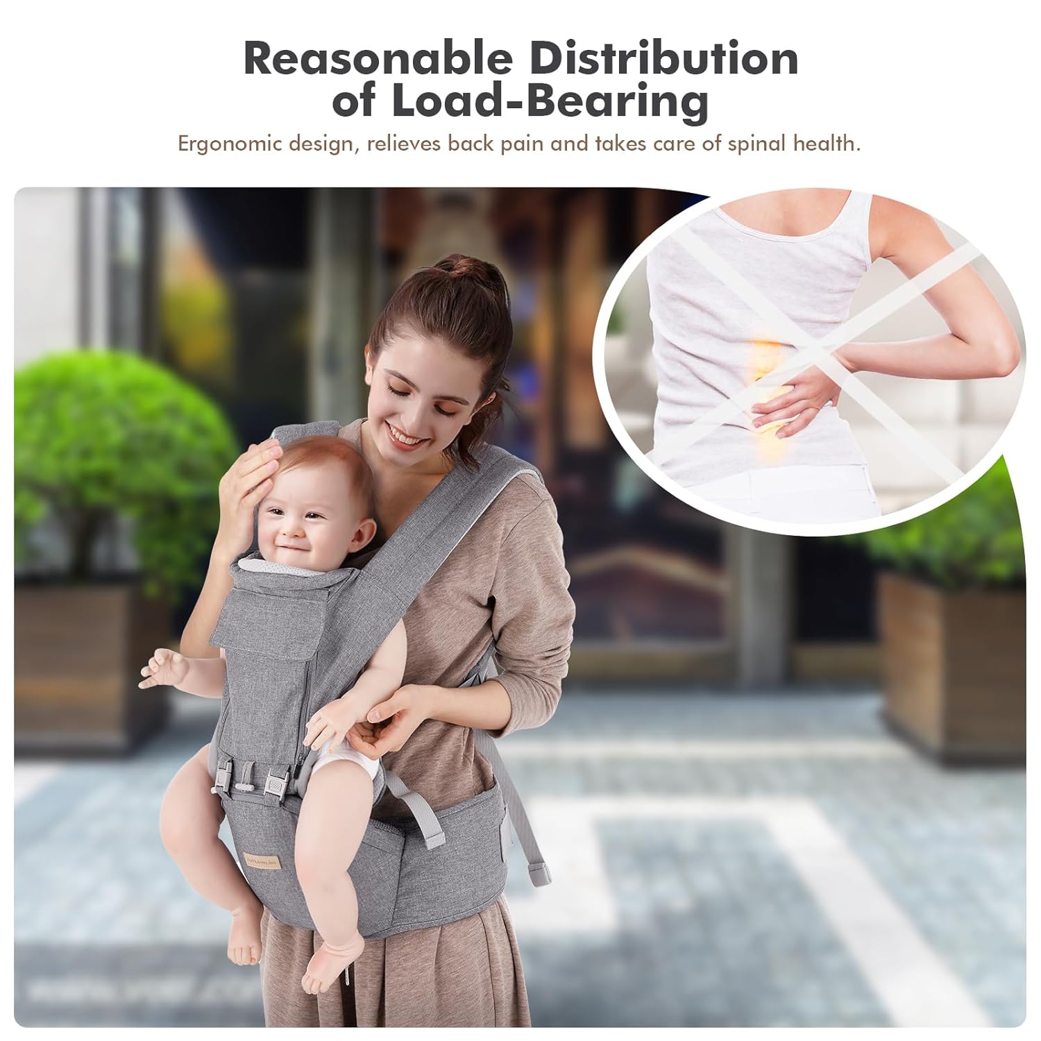 Baby Carrier Newborn to Toddler: 9-In-1 Convertible Carrier Ergonomic Infant Carriers All Seasons, M Positions, Adjustable Strap Perfect for Travel 3-36 Months Grey - Baby Carrier with Hip Seat